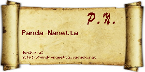 Panda Nanetta névjegykártya